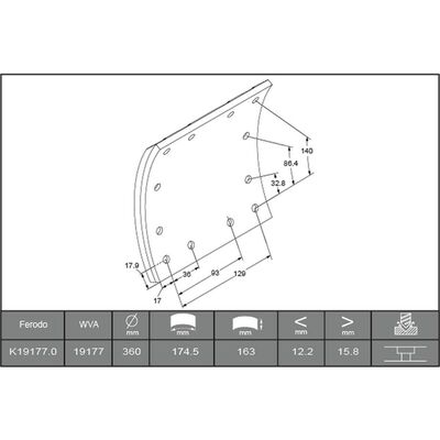 SET OF DRUM BRAKE LININGS